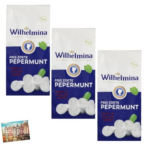 Set 3x Fortuin Wilhelmina Pepermunt Pfefferminzbonbons 200g I Pfefferminz aus den Niederlanden I traditionell holländische Pfefferminzdrops I Pepermunt I Minze I Holland-Box by Vriens von HOLLAND-BOX BY VRIENS