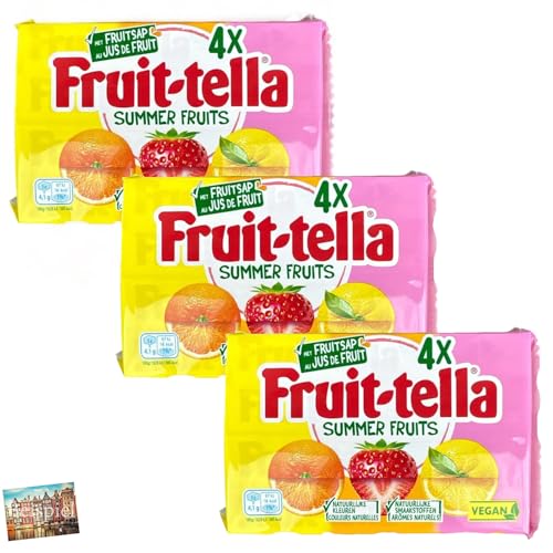 Set 3x Fruittella Summer Fruits Bonbons 172g I Fruchtbonbons aus den Niederlanden I Orange, Zitrone, Erdbeere I Süßigkeiten I Kaubonbons I Sweets I Holland-Box by Vriens von HOLLAND-BOX BY VRIENS