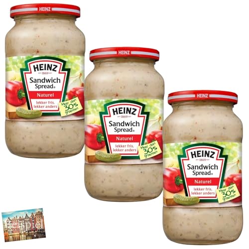 Set 3x Heinz Sandwich Spread I Heinz Brotaufstrich I Kräuter & Gemüse I Brotaufstrich aus den Niederlanden I Natur I holländische Soße I Holland-Box by Vriens (Naturel 300g) von HOLLAND-BOX BY VRIENS