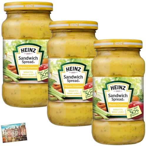 Set 3x Heinz Sandwich Spread I Heinz Brotaufstrich I Kräuter & Gemüse I Brotaufstrich aus den Niederlanden I Natur I holländische Soße I Holland-Box by Vriens (Pikant) von HOLLAND-BOX BY VRIENS