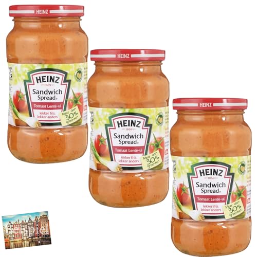 Set 3x Heinz Sandwich Spread Tomate I Heinz Brotaufstrich I Kräuter & Gemüse I Brotaufstrich aus den Niederlanden I Natur I holländische Soße I Holland-Box by Vriens von HOLLAND-BOX BY VRIENS