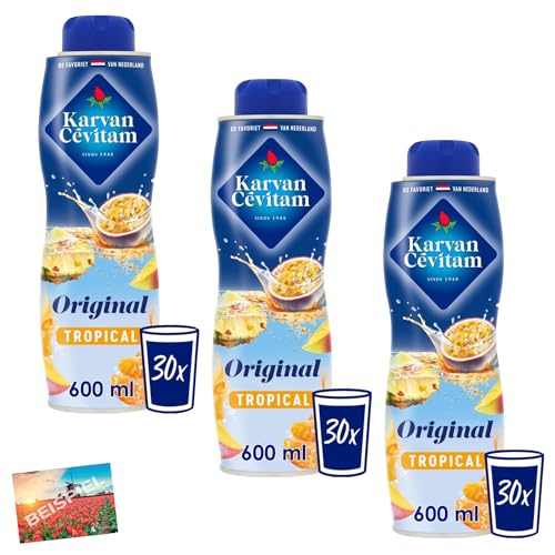 Set 3x Karvan Cevitam Tropical tropische Früchte Sirup 600ml I Tropical-Sirup aus den Niederlanden I fruchtige Aromen I Multifrucht I Ananas, Mago, Passionsfrucht I Holland-Box by Vriens von HOLLAND-BOX BY VRIENS