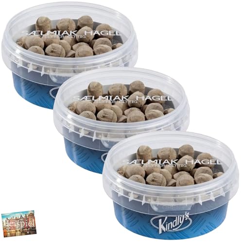 Set 3x Kindly's Salmiak Hagel 120g I Bonbons mit Salmiak-Geschmack I Lakritzbonbons I Bonbons aus den Niederlanden I Süßigkeiten aus Holland I Salmiak I Holland-Box by Vriens von HOLLAND-BOX BY VRIENS