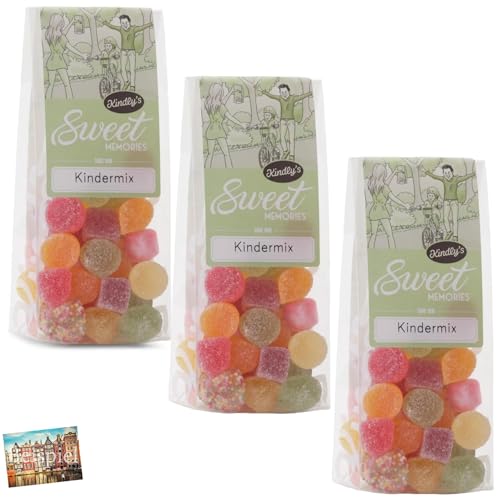 Set 3x Kindly's Sweet Memories Kindermix 160g I Mischung verschiedener Bonbons aus Holland I Probierpaket aus den Niederlanden I Geschenkidee aus Holland I Holland-Box by Vriens von HOLLAND-BOX BY VRIENS