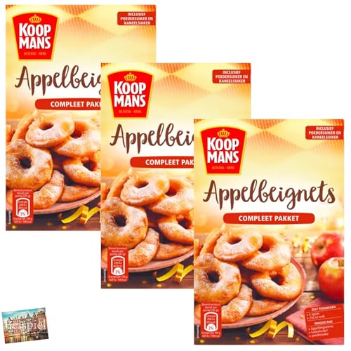 Set 3x Koopmans Appelbeignets Backmischung 230g I für Apfelpuffer I Apfelringe mit Teigmantel I Apfel I Backmischung zu Weihnachten I Niederlande I Sinterklaas I Weihnachten I Holland-Box by Vriens von HOLLAND-BOX BY VRIENS