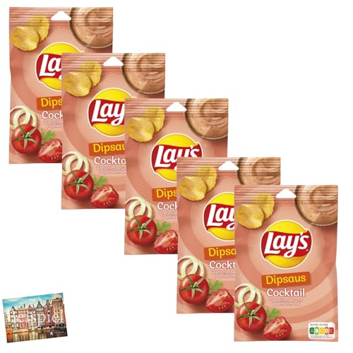 Set 5x Lays Dipsaus Cocktail 6g I Gewürzmischung für Cocktail-Soße I Sauce aus den Niederlanden I Gewürzmix I Tomaten- und Paprikageschmack I zum Anrühren I Holland-Box by Vriens von HOLLAND-BOX BY VRIENS