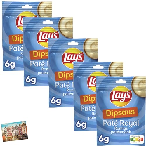 Set 5x Lays Dipsaus Paté Royal 6g I Gewürzmischung für Soße mit Pastetengeschmack I Sauce aus den Niederlanden I Gewürzmix I Pastete I zum Anrühren I Holland-Box by Vriens von HOLLAND-BOX BY VRIENS