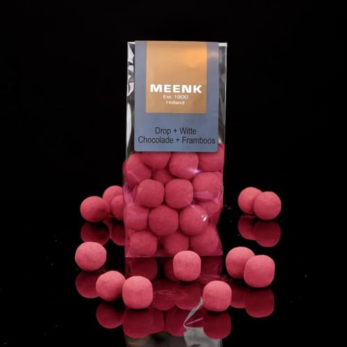 Set 3x Meenk Drop + Witte Choco + Framboos 150g I würziges Lakritz mit weißer Schokolade und Himbeer aus den Niederlanden I holländische Lakritz I Schokolade I süß und würzig I Holland-Box by Vriens von HOLLAND-BOX BY VRIENS