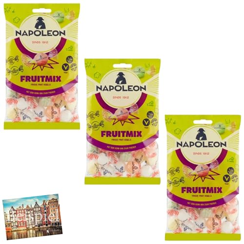 Set 3x Napoleon Fruitmix Frucht-Bonbons 225g I Bonbons aus den Niederlanden I Zitrone, Orange, Apfel, Kirsch, Ananas I Süßigkeiten aus Holland I mit saurem Kern I Holland-Box by Vriens von HOLLAND-BOX BY VRIENS