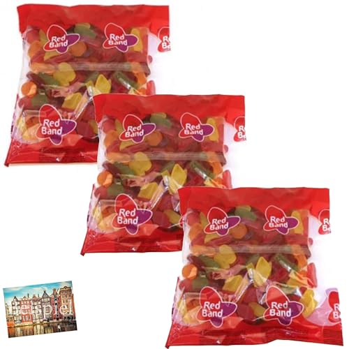 Set 3x Red Band Winegums 1kg I Weingummi-Mix aus den Niederlanden I Gummies mit Fruchtgeschmack I verschiedene Sorten aus Holland I Gummibären I Holland-Box by Vriens von HOLLAND-BOX BY VRIENS