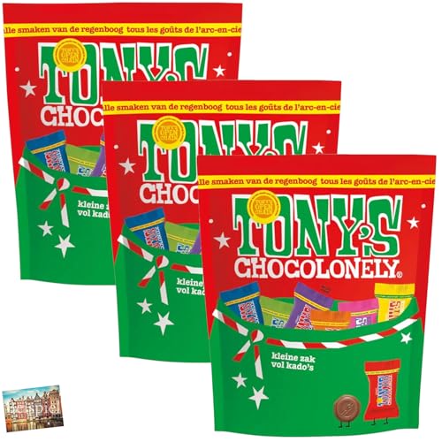 Set 3x Tony's Chocolonely Tiny's Weihnachtsmix 180g I Schokoladen-Mischung zur Weihnachtszeit I viele verschiedene Sorten von Tonys I Sinterklaas I Nikolaus I Weihnachten I Holland-Box by Vriens von HOLLAND-BOX BY VRIENS