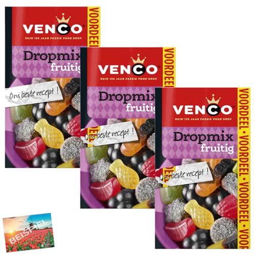 Set 3x Venco Dropmix Set fruchtige Lakritzmischung 400g I fruchtig I weiches, süßes Lakritz I Süßigkeiten Holland I Salmiak und Weingummi I Niederlande I Holland-Box by Vriens von HOLLAND-BOX BY VRIENS