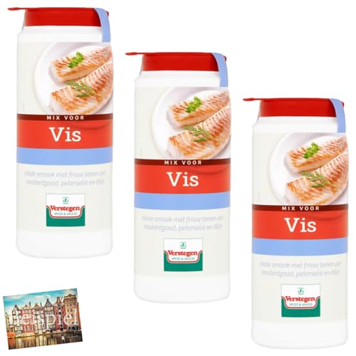 Set 3x Verstegen Mix voor Vis 225g I Gewürzmischung für Fisch I Gewürz-Mix für deine maritime Fischgerichte I zum Grillen, Braten und Backen I Lachs I Vis I Holland-Box by Vriens von HOLLAND-BOX BY VRIENS