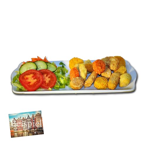 Set 3x holländische Mini-Snacks von Buitenhuis I 96 niederländische Snackideen für die Fritteuse I Nuggets, Bamibällchen, Käsescheiben, Nasibällchen I Chicken Nuggets I Holland-Box by Vriens von HOLLAND-BOX BY VRIENS