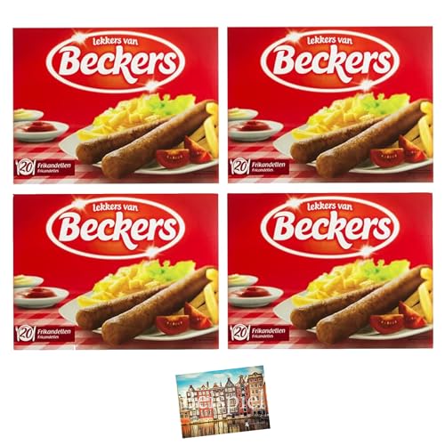 Set 4x Beckers Frikandel 20x70g I klassische, niederländische Frikandellen I holländische Fleischspezialität I für Gerichte oder als Snack zwischendurch I Schweinefleisch I Holland-Box by Vriens von HOLLAND-BOX BY VRIENS