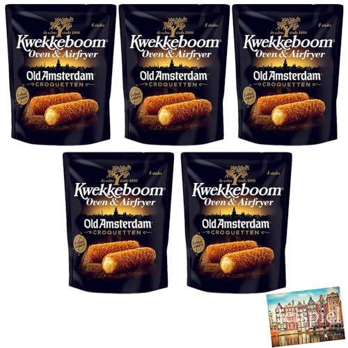 Set 5x Kwekkeboom Old Amsterdam Oven&Airfryer Käse Croquette 240g I Käse-Kroketten aus den Niederlanden I flüssiger Käse in knuspriger Panade I Kroketten I Holland-Box by Vriens von HOLLAND-BOX BY VRIENS