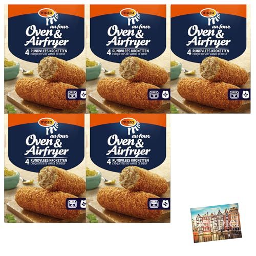 Set 5x Mora Oven Kroketten 4x80g I Rindfleisch in leckerem Teigmantel I Rind aus den Niederlanden I für Ofen und Airfryer I Rinderragout I Holland-Box by Vriens von HOLLAND-BOX BY VRIENS