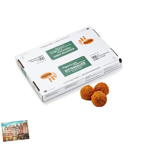 Set 2x Mora vegetarische Bitterballen 54 x 25g I holländische, vegetarische Bitterballen im knusprigen Teigmantel I für Airfryer und Ofen geeignet I Weizenbasis I Holland-Box by Vriens von HOLLAND-BOX BY VRIENS