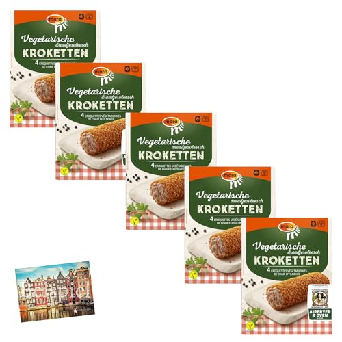 Set 5x Mora vegetarische Kroketten 300g I holländische, vegetarische Kroketten im knusprigen Teigmantel I für Ofen geeignet I Weizenbasis I Veggie I Holland-Box by Vriens von HOLLAND-BOX BY VRIENS