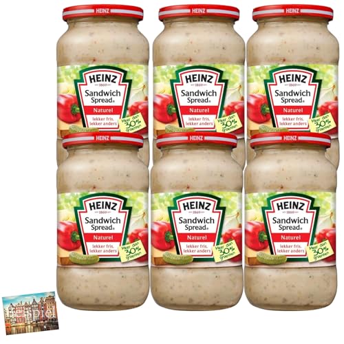 Set 6x Heinz Sandwich Spread Naturel 450g I Heinz Brotaufstrich I Kräuter & Gemüse I Brotaufstrich aus den Niederlanden I Natur I holländische Soße I Holland-Box by Vriens von HOLLAND-BOX BY VRIENS