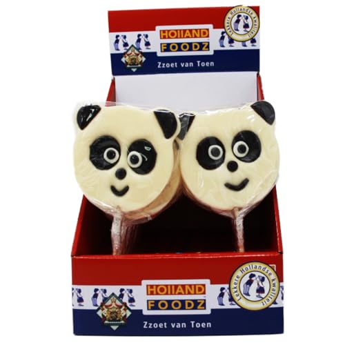 Holland Foodz schwarzer weißer Panda Lutscher 100g 17er Display von HOLLAND FOODZ