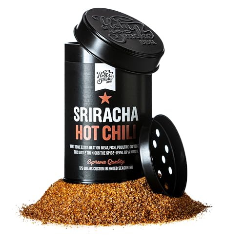 Holy Smoke BBQ Sriracha Hot Chili Gewürze, Handgemacht Premium Grillgewürze mit Chiliflocken, Grill Gewürze, Barbecue Gewürzpulver für scharfe Chili Soße für Fleisch, Fisch und als Dip, 170g von HOLY SMOKE BBQ