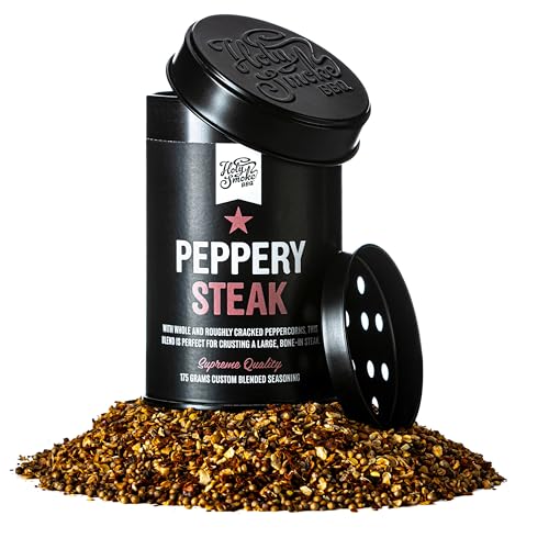 Holy Smoke BBQ Peppery Steak Gewürze, Premium Handgemacht Magic Dust Rub, Grill Steakpfeffer Grillgewürze, BBQ Rub Gewürzmischung, Barbecue Gewürzpulver, Geschenke für Männer und Frauen, 175g von HOLY SMOKE BBQ