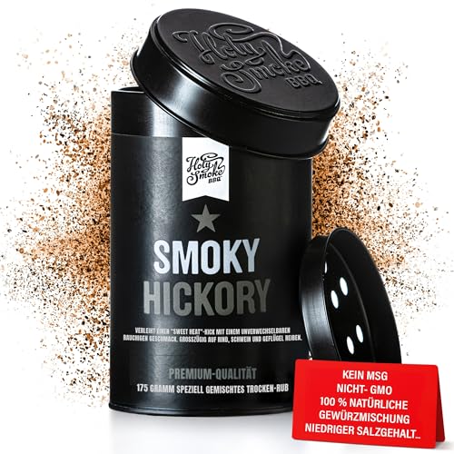 Smoky Hickory BBQ Rub - Magic Dust Rub Gewürzmischung, Handgemacht Premium-Qualität BBQ, Pulled Pork, Grill Hähnchengewürz & Steak Gewürz, Grillen Barbecue Grillgewürze, Spices Gewürzmischungen 175g von HOLY SMOKE BBQ