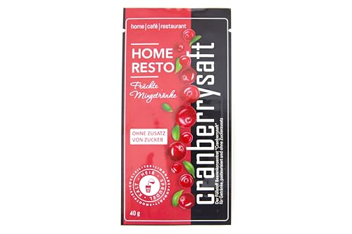 "Cranberry" Mixgetränk | Verführerischer HOME RESTO Mixgetränk 8x40g - in einer Packung | Ideal für Kalt, Heiß oder Sprudel Wasser - Ohne Zusatz von Zucker von HOME RESTO