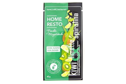 "Kiwi - Limette - Spirulina" Mixgetränk | Verführerischer HOME RESTO Mixgetränk 8x40g - in einer Packung | Ideal für Kalt, Heiß oder Sprudel Wasser - Ohne Zusatz von Zucker von HOME RESTO