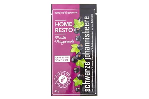 "Schwarze Johannisbeere" Mixgetränk | Verführerischer HOME RESTO Mixgetränk 8x40g - in einer Packung | Ideal für Kalt, Heiß oder Sprudel Wasser - Ohne Zusatz von Zucker von HOME RESTO