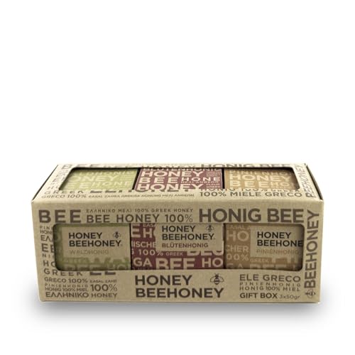 Honig Luxus Set zertifiziert und geprüft im Glas 3 Sorten Gourmet Honig aus Griechenland 3x50g von HONEYBEEHONEY