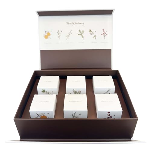 Premium Honig Geschenkbox, 6 Sorten Gourmet-Honig aus Griechenland, 6 x 50g Probierset in Luxus-Präsentbox von HONEYBEEHONEY