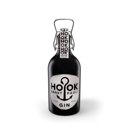 HOOK Gin / kräftiger Dry Gin direkt aus Hamburg Sankt Pauli mit 6 klassischen Zutaten - stark wie ein Seemann mit 44% - 500ml von Accpo