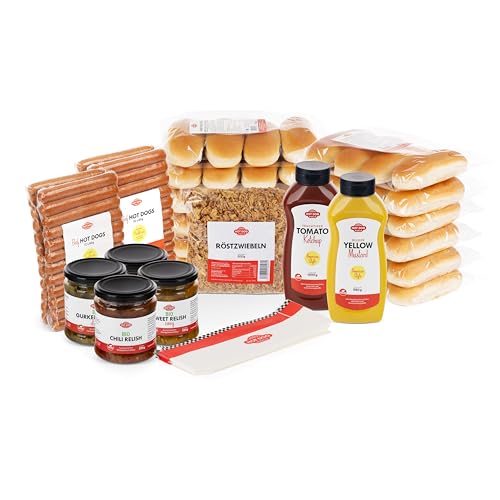 HOT DOG WORLD- Hot dog Set "American Style" (VEGAN, 152-teiliges Set) für 48 Hot Dogs von HOT DOG WORLD