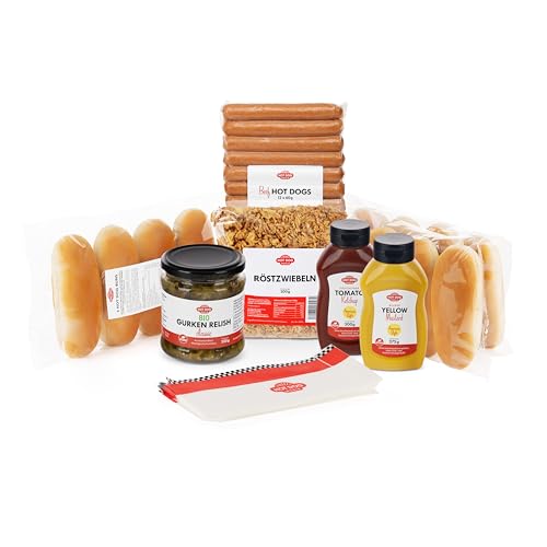 HOT DOG WORLD- Hot dog Set "American Style" (CLASSIC, 41-teiliges Set) für 12 Hot Dogs von HOT DOG WORLD