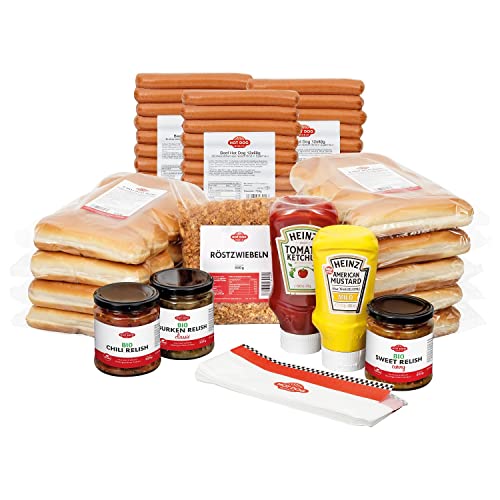 HOT DOG WORLD- Hot dog Set "American Style" (GEFLÜGEL, 115-teiliges Set) für 36 Hot Dogs von HOT DOG WORLD