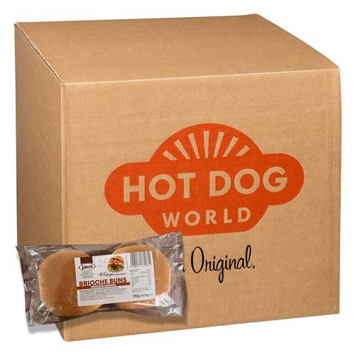 Jaus Brioche Buns - vorgeschnitten 168 Stück à 75 g von HOT DOG WORLD