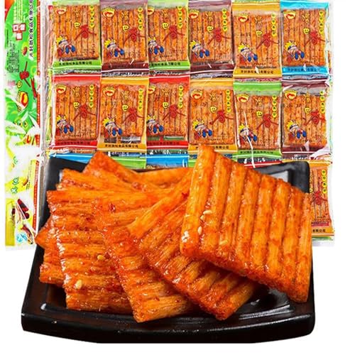 Chinesische Würzige Snacks，Würzig Gewürzte Party-Snacks，Klassische Hot Strips fürs Büro, Lässiger Snack，Ungefähr 66 Stück pro Packung（Einzeln verpackt） von HQQXZQ