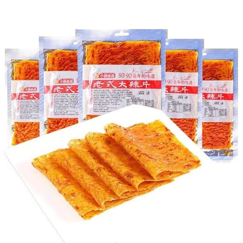 Latiao 5 Packs Spicy Seasoned Snacks，5 Packungen würzige Sticks Süß und würzig, Chinesische Würzige Snacks，Office Casual Snack（68g×5Packungen） von HQQXZQ