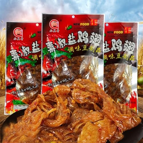 Vegetarian Salt and Pepper Chicken Wings Spicy Strips 120g*3 bags，Chinesische Sweet and spicy Snacks, Klassische Hot Strips fürs Büro, Lässiger Snack von HQQXZQ