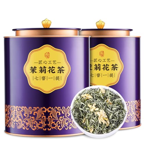 Premium Chinesischer Grüner Tee, Jasmin Grüner Tee in Dosen Starkes Aroma 500g / 17,63oz von HQZMCTE