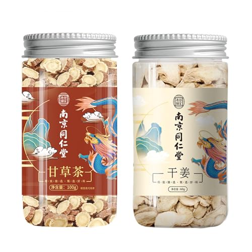 Premium Chinesischer Kräutertee Gesunder Tee Gan cao 100g + Getrockneter Ingwer 60g Suppenkombinationstee von HQZMCTE