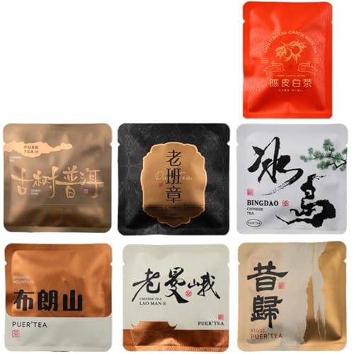 Premium Pu'er Tee Sortiment - 7g/Packung, 7 Verschiedene Geschmacksrichtungen - Perfekt Für Unterwegs (20 Taschen) von HQZMCTE