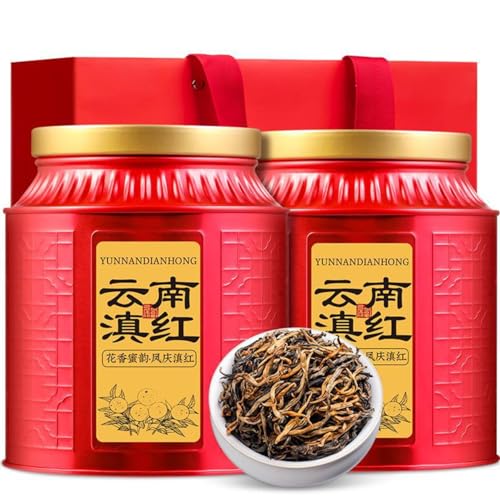 Yunnan Fengqing Dianhong Schwarzer Tee mit Honig duftend 125g * 2-Keine Zusatzstoffe-Loser Blatt-Tee von HQZMCTE