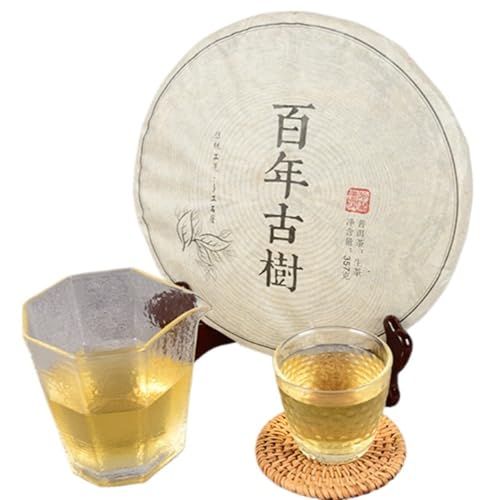 Yunnan Jahrhundert Alter Baum Pu 'er Roher Tee Kuchen, Goldenes Blatt Pu' er Tee, Einzigartiger Geschmack 357g von HQZMCTE