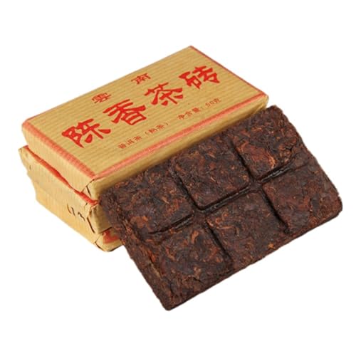 Yunnan Menghai Pu 'er Reifer Tee Kleiner Ziegel 50g Gealterter Duft Mini Ziegeltee, Duftender Mit Zunehmendem Alter (50g * 1 STÜCK) von HQZMCTE