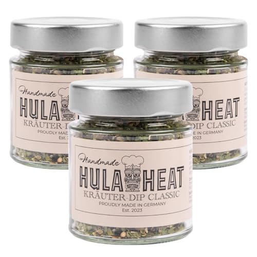 HULAHEAT 3x Kräuter-Dip Classic 3x 30g, Gewürzmischung Dip zum Anrühren, vegan, zum Dippen von Gemüsesticks, lecker auch zum Fisch, Fleisch, Grillgemüse und zum Baguette, Made in Germany von HULAHEAT