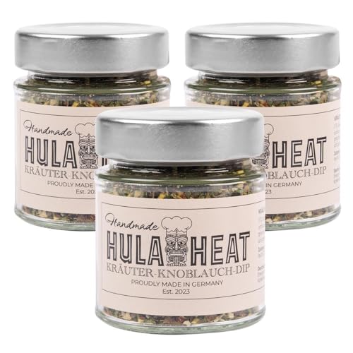 HULAHEAT 3x Kräuter-Knoblauch Dip 3x 40g, Gewürzmischung, Dip zum Anrühren, ohne Konservierungsstoffe und Geschmacksverstärker, Made in Germany, vegan von HULAHEAT