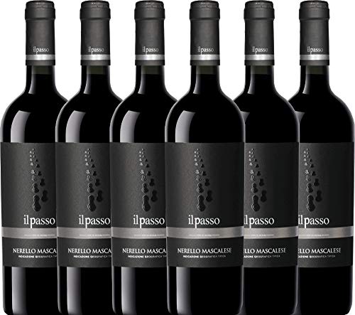 VINELLO 6er Weinpaket Rotwein - Il Passo Nerello Mascalese 2019 - Vigneti Zabu mit einem VINELLO.weinausgießer | trockener Rotwein | italienischer Wein aus Sizilien | 6 x 0,75 Liter von HULAXILOTI